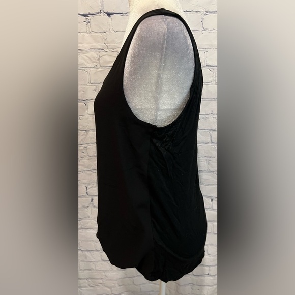 Ann Taylor loft rayon and nylon black tank top blousesize Medium - Picture 2 of 5